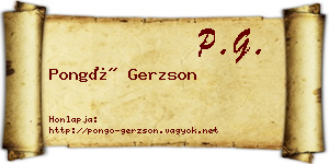 Pongó Gerzson névjegykártya